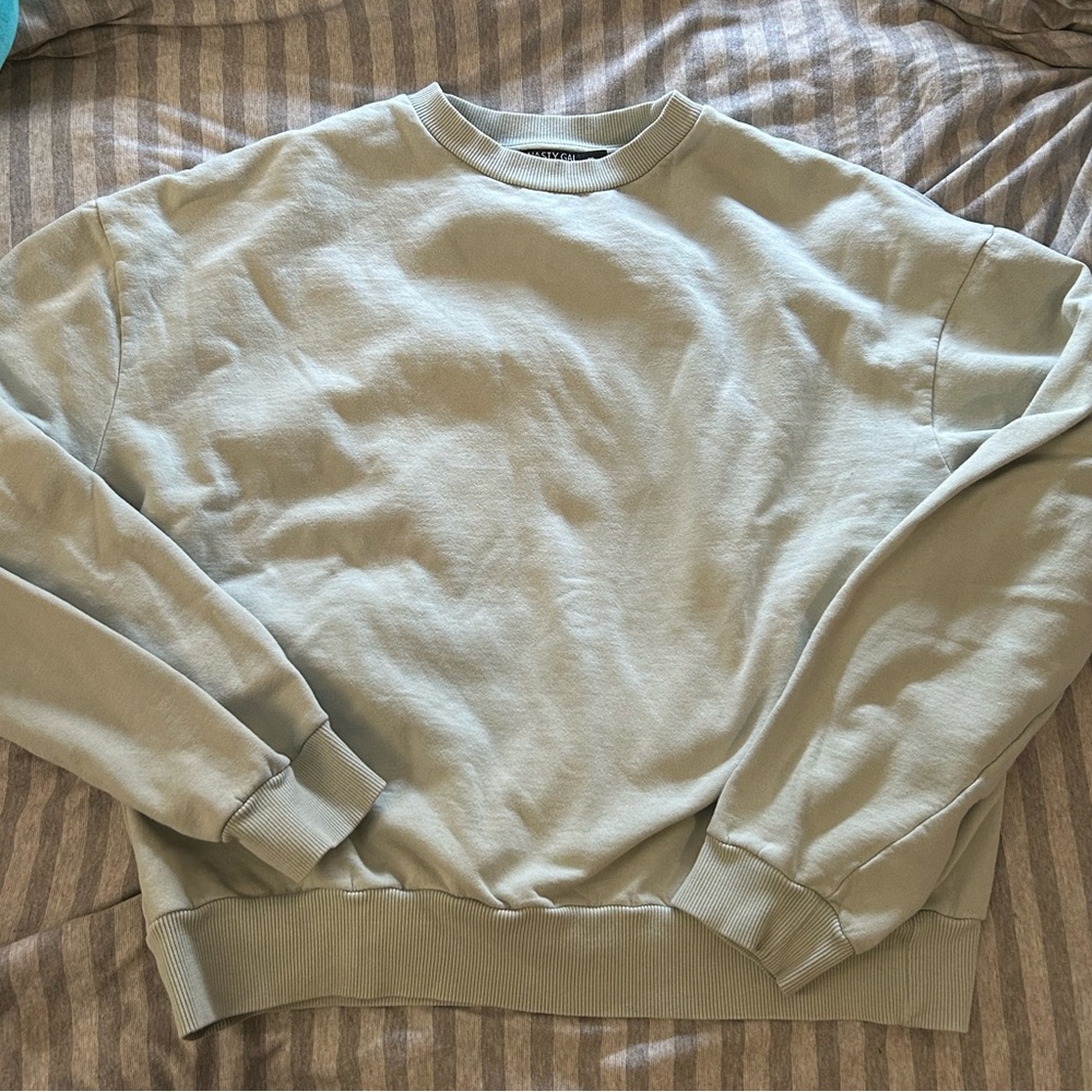 Nasty Gal Women's Light Green Crewneck Sweater